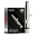 ROYAL [Made in Korea] Premium Manual Nose Hair Trimmer for Men Silver Bullet, Battery-Free, Stainless Steel Rotary Blade Grooming Tool, Waterproof, Safe & Painless with Patented Mechanism, ET-3