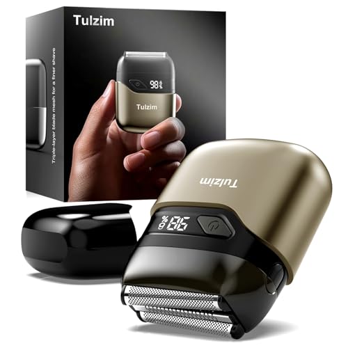 Electric Foil Shaver for Men: Cordless Electric Razor for Face & Beard - 3 Floating Blades, 100-Min Runtime, USB-C Fast Charge, IPX7 Waterproof for Travel,Matte Brown