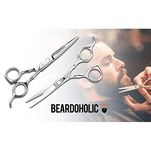 Beardoholic Beard Balm, Comb and Scissors Set ? 100% All Natural, 100% Pearwood, Japanese Stainless Steel ? Anti-Static, Eliminates Tangles and Ingrown Hairs, Itch and Dandruff ? Style Beard With Ease