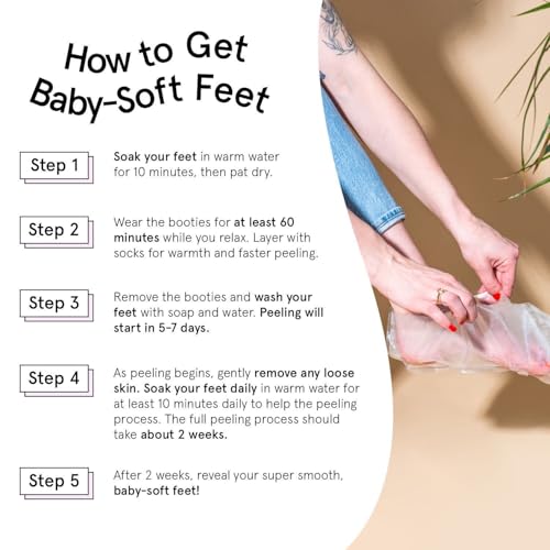 grace & stella Award-Winning Foot Peel Mask - Foot Peeling Mask with Aloe Vera - Moisturizing Foot Mask for Dry Cracked Feet - Foot Exfoliator for Baby Soft Feet (4 Pairs, Lavender) (Pack of 2)