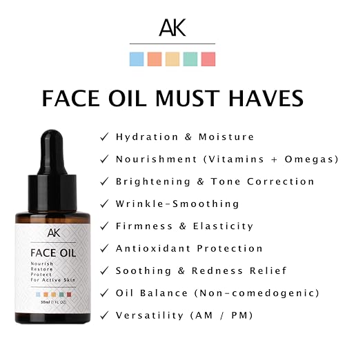 High-Performance Face Oil | Anti-Aging Recovery Serum | Bakuchiol + Vitamin C | Hydrates, Firms & Protects | For Active Lifestyles & Healthy Aging | Men & Women | 1 FL OZ