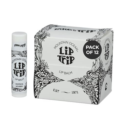 Mountain Ocean The Original Skin Trip Lip Balm, .17 Oz Tube (Pack of 12), Nourishing, Healing & Hydrating Lip Moisturizer, with Lanolin, Beeswax & Coconut Oil (New Look, Same Formula)