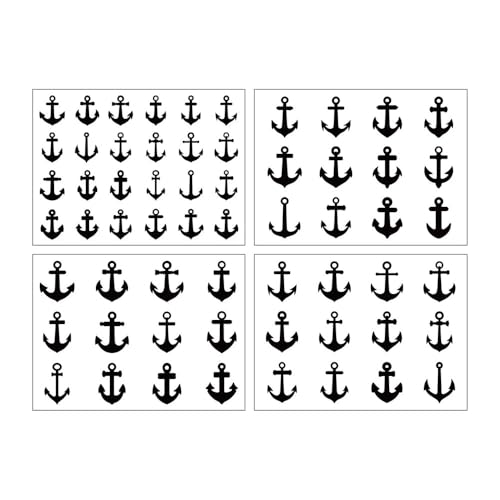 Anchor Ship Temporary Tattoo Sticker Waterproof Adult Men Women Shoulder Back Arm Body Art 15X11cm Set of 4 (SF304)