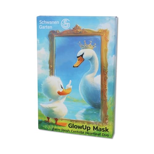 GlowUp Mask 6 EA, Farm Fresh Centella Heartleaf Duo Sheet Mask for Dry, Sensitive Skin, Hydrating, Soothing, Korean Skin Care