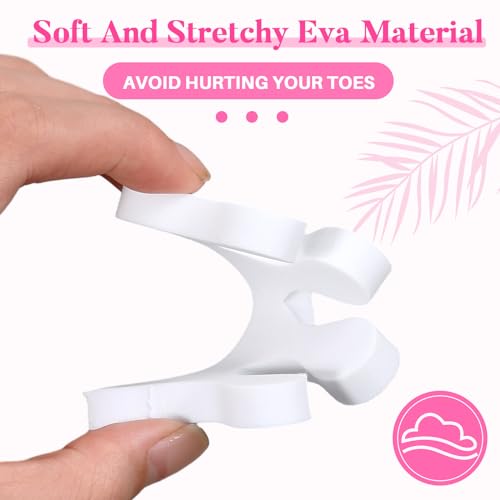 Mumufy 250 Pairs White Sponge Toe Separators Kit for Pedicure - Soft Toe Spacers, Finger Dividers for Nail Art Painting, Manicure, Toenail Polishing, Spa Treatment for Women