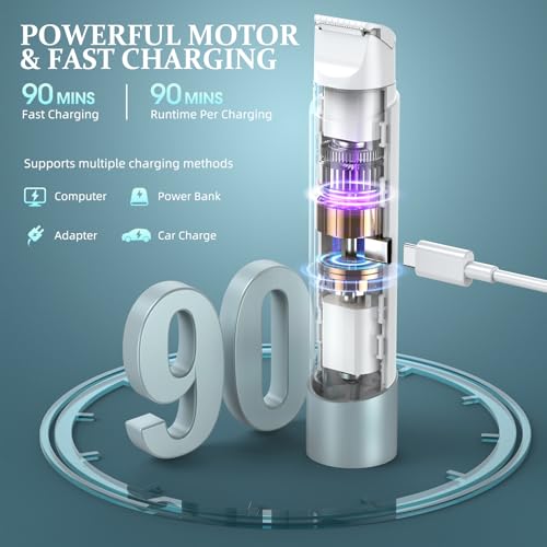 Bikini Trimmer for Women, Dual Head Face Shaver Body Hair Trimmmer, IPX7 Waterproof Womens Electric Razor for Legs, Lake Green