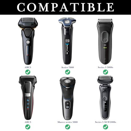 Linkidea Electric Shaver Travel Case, Hard Shell Protective Storage Box, Compatible with Philips Norelco 7000, 3000 Series, Braun Series 3, 7, 9, Razor Carrying Case for Men (Black)