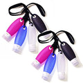 Portable Silicone Squeezable Bottles Refillable Cosmetic Gym Containers Travel TSA Approved Tube Set with Shower Lanyard for Shampoo Lotion