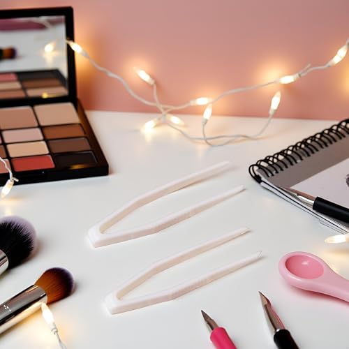 50 Pcs Mini Plastic Tweezers Contact Lens Clip Beauty Tweezers Makeup Tool Hair Removal for Double Eyelid Stickers Hand Tools£¨White£©