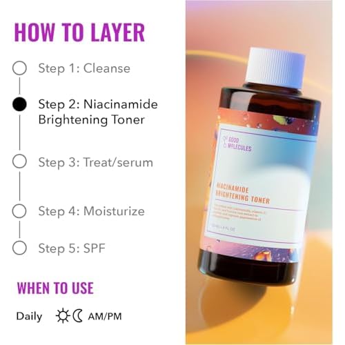 Good Molecules Niacinamide Brightening Toner Pack 3 ? 120 ml / 4 fl oz Each | Facial Toner with Niacinamide & Arbutin for Even-Looking Skin