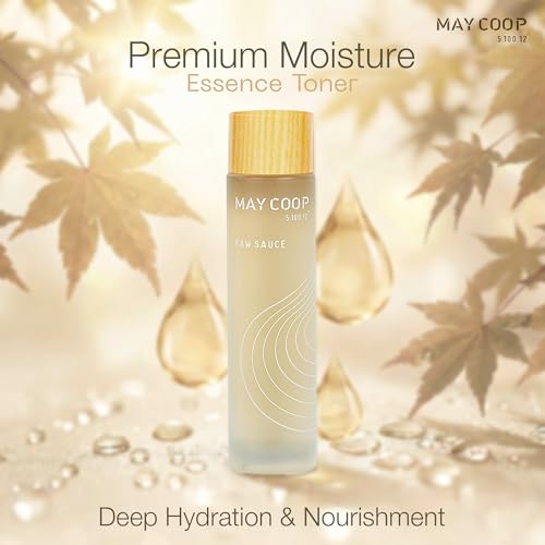 May Coop Raw Sauce Moisture Essence Toner | Korean Hydrating Face Toner for Dry & Sensitive Skin | Rice Water, Centella Asiatica & Birch Bark | Fast-Absorbing Skincare Formula, 1.35 fl. oz.