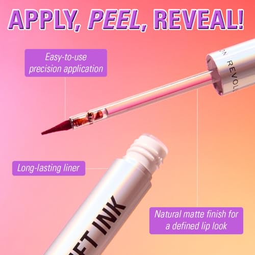 Revolution Beauty London, Lip Shift Ink Peel Off Lip Liner Stain, Long-Lasting with Matte Finish, Vegan & Cruelty-Free, Bitten Cherry