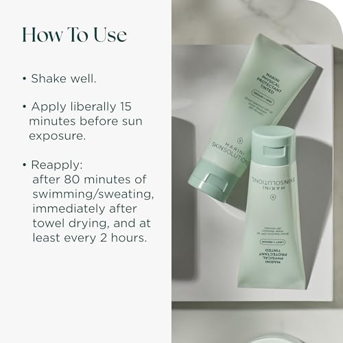Marini SkinSolutions Physical Protectant Tinted - Light to Medium - Broad-Spectrum SPF 45 Sunscreen - Water Resistant (80 Minutes) - All Skin Types - Cruelty Free - Made in the USA - 2 oz