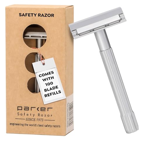 Parker Safety Razor, The SOLOEDGE ? Single Edge Razor with Magnetic Head & 100 Platinum SE Blades ? Precision Shaving, Reusable & Plastic-Free Razor for Men & Women