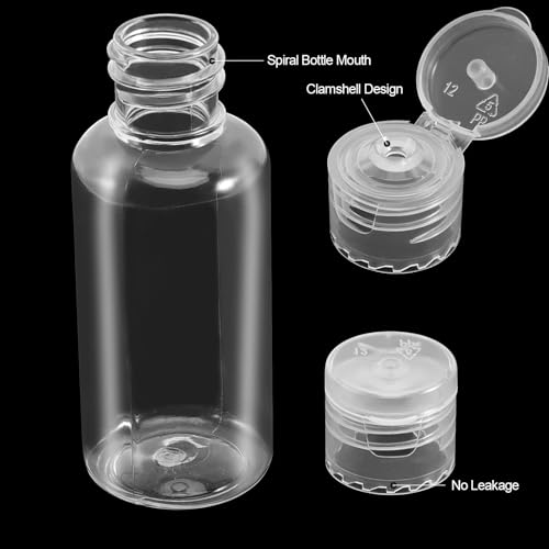 40 Pack 4oz Plastic Squeeze Bottles with Top Flip Cap, Clear Travel Bottles for Toiletries, Empty Refillable Squeeze Containers for Shampoo, Lotion, Travel Accessories