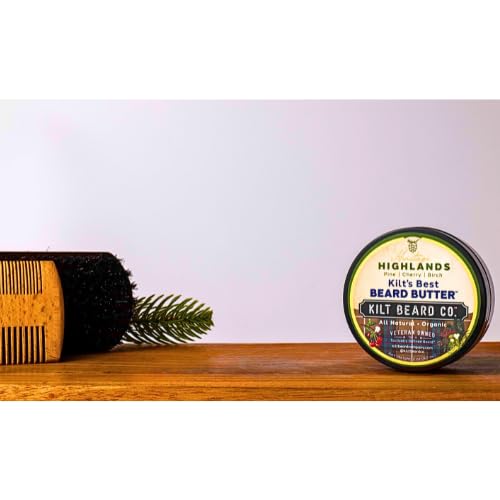 Highlands Beard Butter for Men- Best Beard Moisturizer & Conditioner & Conditioner- All-Natural Shea & Mango Butter- Softens & Hydrates Dry, Coarse Beards- Cherry, Pine & Birch Scent.