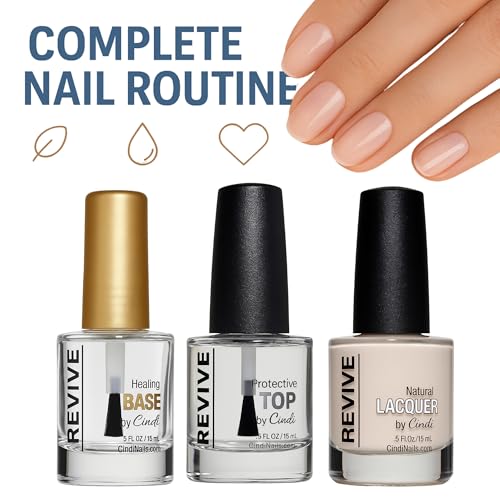 Heal and Protect Nail Polish Set ? Healing Base Coat, Sheer Pink Polish, and UV Protecting Fast Drying Top Coat ? 7-Free, Chip Resistant, No Light Curing, All Natural, Non Toxic
