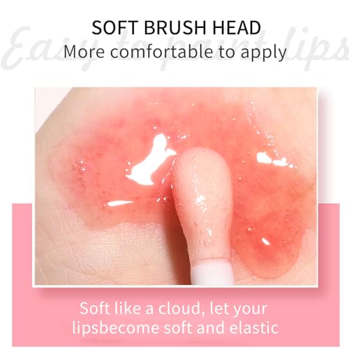 3 Color Plumping Lip Oil, 3-IN-1 Hydrating Lip Gloss Tinted Lip Balm Transparent Toot Lip Oil, Big Brush Head Glitter Shine Long Lasting Moisturizing Lip Glow Oil Nourishing Non-sticky (B#)