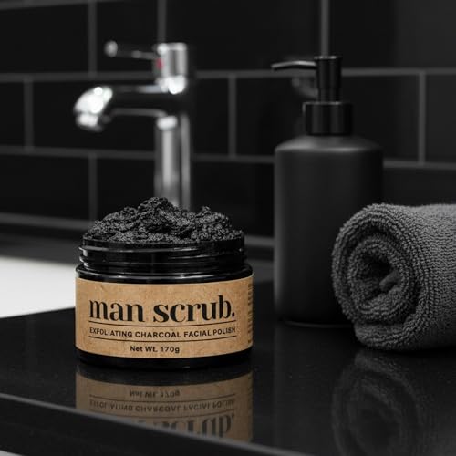 Men¡¯s Charcoal Exfoliating Face Scrub ? Gritty Facial Cleanser With Pumice & Sugar - For Blackheads, Oil Control, Acne, Rough Skin, Clogged Pores & Post-Shave Bumps