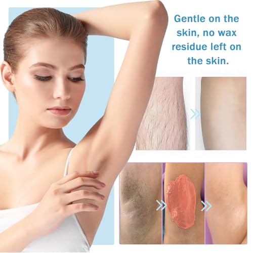 12PCS Hard Wax Beads for Hair Removal,Hair Removal Wax Beads for Face and body,At Home Waxing Bead with Sticks,Waxing Kit for All Skin Types