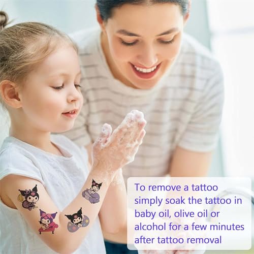 kingmagnate 40pcs Temporary Tattoos for Kids,Kuomi Party Favors Fake Tattoos Stickers,Kawaii Birthday Party Supplies,Birthday Decorations Party Game Activities Reward Gifts (Klm)