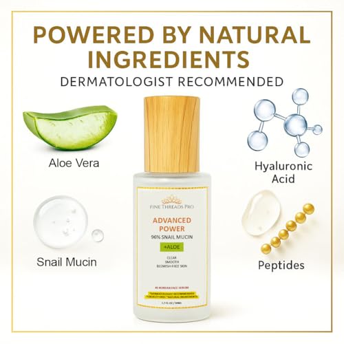 Advanced Power Snail Mucin Serum 96% Snail Filtrate with Hyaluronic Acid & Peptides for Hydration, Skin Repair, and Radiant Glow ? Korean Anti-Aging & Moisture Barrier Care