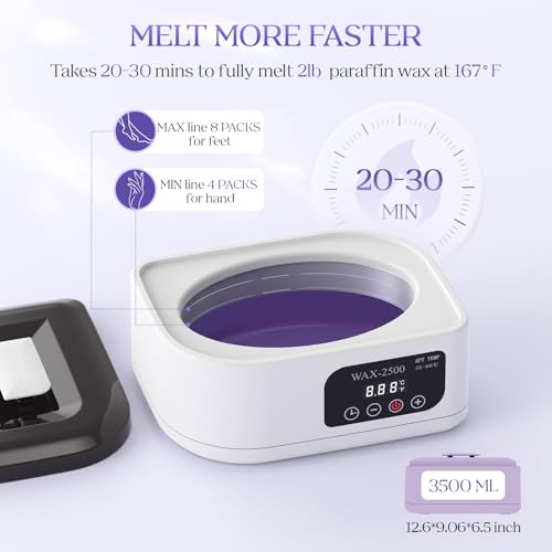 Paraffin Wax Machine for Hands and Feet?Paraffin Wax Warmer with Auto-Timer and Keep Warm Mode, Paraffin Wax Bath Moisturizing Kit for Arthritis, Skin Hydration, Relax Muscles-White