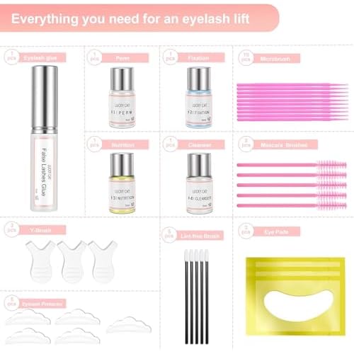 Lash Lift Kit for Eyelash Perm, Professional Lash & Brow Lift Natural Ingredient for Long-Lasting Natural Curl & Self Lash Lifting, Brow Lamination Set for Salon-Quality Results at Home
