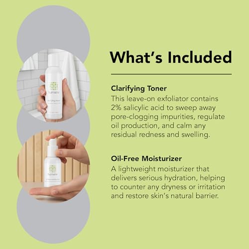 Humane Clarifying Toner and Oil-Free Moisturizer Bundle - Acne Treatment for All Skin Types