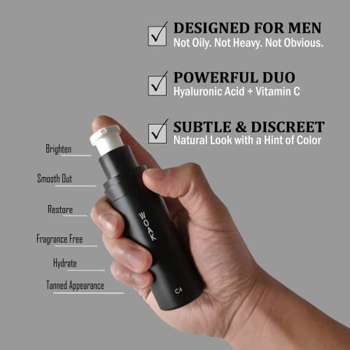 WOAK C4 ? Men's Tinted Moisturizer BB CC Cream Foundation ? Color Correcting Camo Complex ? Hybrid Skin Care (Light)