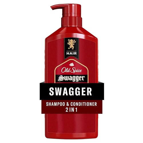 Old Spice Men's 2-in-1 Shampoo and Conditioner, Swagger, Cedarwood Lime Scent, Healthier, Fuller, Moisturized Looking Hair, Barbershop Quality, Remove Dirt & Oil, 21.9 Fl Oz