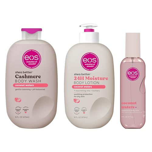 eos Strawberry Dream Scent Layering Bundle - Body Wash, Body Mist, Body Lotion