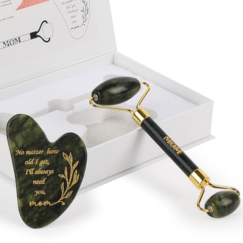 Gua Sha and Face Roller Set, Gifts for Mom From Son and Daughter, Face Massager Tool,Mother's Day Gifts, Thanksgiving Gifts for Mom