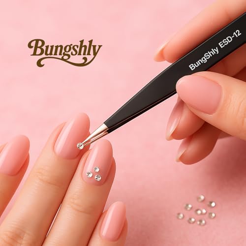 Tweezers Set ? Precision Rhinestone, Nail Sticker & Charm Tweezers for Nail Art, DIY Nail Art Tools for Stickers, Decals, Ideal for Gel Nails, Flower, Heart, and Fruit Designs