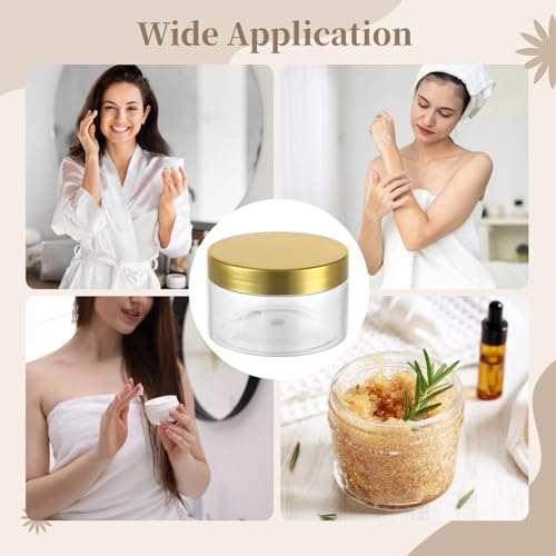 30 PCS 8 oz Plastic Lotion Containers with Lids, Refillable Clear Cosmetic Jar with Leakproof Gasket & Inner Pull Tab, Empty Round Sample Container for Cream Lotion Body Butter Makeup Travel Storage