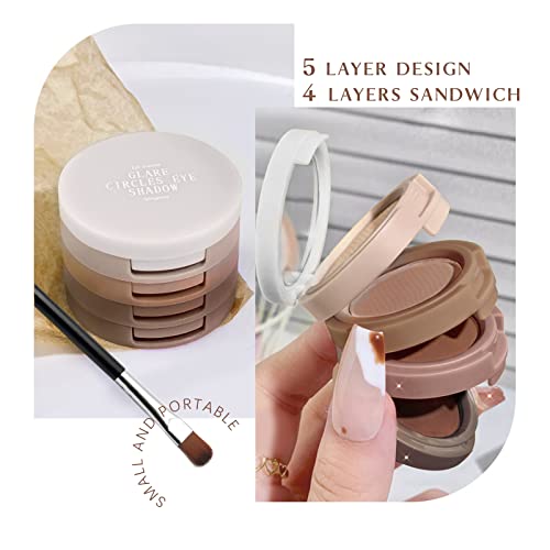 4 in 1 Matte Nude Eyeshadow Palette, Neutral Taupe Brown Eye Shadow for Older Women, Highly Pigmented Blendable Powder Eyeshadow Makeup, paleta de sombras de ojos