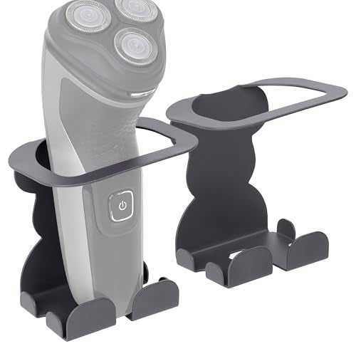 Linkidea Wall Mount Electric Razor Holder, Shaving Stand Compatible with Philips Norelco Shaver 3600, 2400, Series 7000, Bathroom Shaver Accessory Storage Holder (Grey)