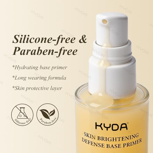 KYDA Skin Protection Base Prep Primer, 1.0 fl oz, Serum Makeup Base for Radiant Skin, Lasting Glow with Hydrating Formula, Silky Lightweight Texture, Dewy Foundation Primer for Flawless All-Day Makeup