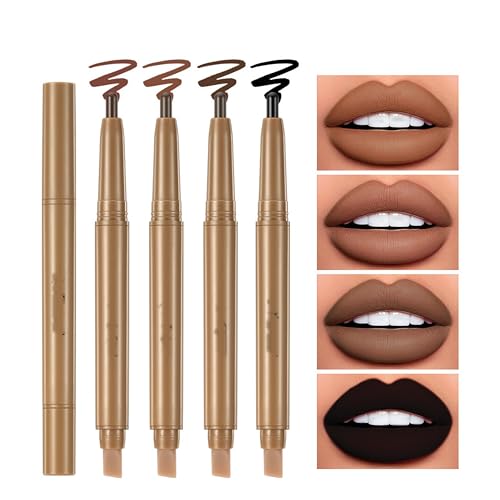 MAEPEOR Matte Lip Crayons 12 Colors Smoothly Creamy Nude Velvet Lipliner Pen With Lip Brush for Daily Wear (Color 06)