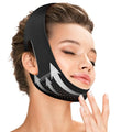 Juskaa Reusable V Line Lifting Mask with Chin Strap for Sleeping,Face Lift Prevent Sagging, Jaw Exerciser,Black,M