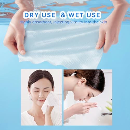 Single Use Face Towels, 10"¡¿12", Ultra Soft and Thick, Disposable Makeup Remover Facial Towels, Dry & Wet Face Wipes for All Skin Types