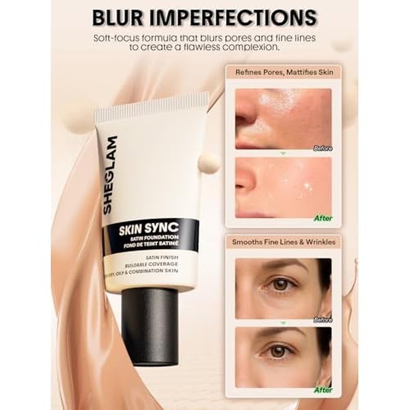 SHEGLAM Skin Sync Satin Foundation-Nude