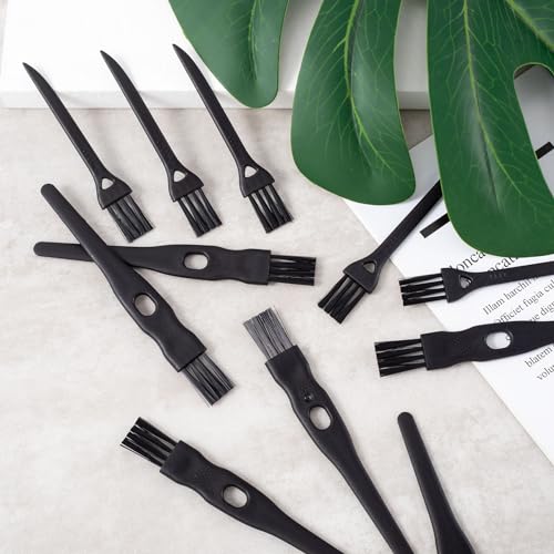 PAGOW 24 Pcs Electric Razor Cleaning Brush, Shaver Razor Clipper Cleaner Brush, Electric Shaver Hair Remover Cleaning Brushes, Nylon Bristles PP Handle, 2 Sizes (Black)