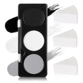 Black White Light Grey Face Paint + 3PCS Sponge + Brush,3 Colors Gray Body Paint Palette for Zombie Skeleton Vampire Cosplay,Skull Black White Halloween SFX Makeup Kit,21g