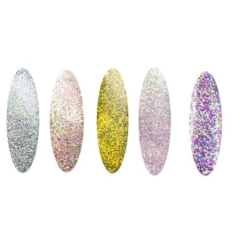 Hair Glitter Gel Body Glitter & Face Glitter for Women/Kids(5 Pk Stardust Unicorn) Iridescent Holograph Roll-on Cosmetic-Grade Makeup, Apply Without Glue, Easy to Take Off & Keep Skin Clean