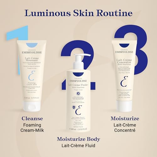 Embryolisse Foaming Cream Milk. Hydrating Cleanser for Face and Body, Soap-Free, Vegan Formula, 6.76 Fl Oz