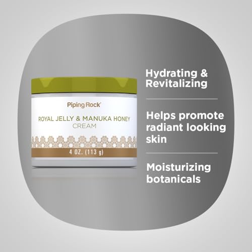 Piping Rock Royal Jelly Face Cream | 4 oz | with Manuka Honey | Non-GMO, Gluten Free