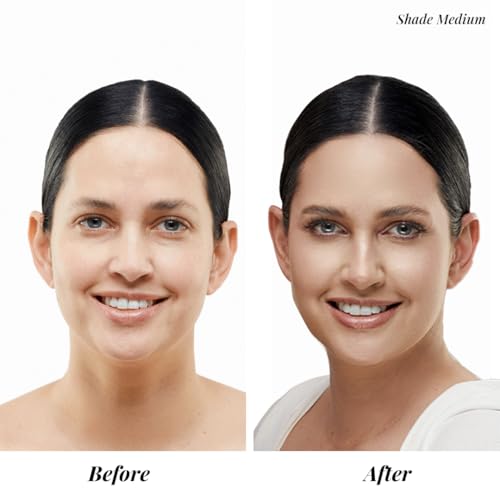 Jerome Alexander My Color 3PC Self Adjusting Full Coverage Foundation Makeup (Medium) with Kabuki Brush and Air Primer