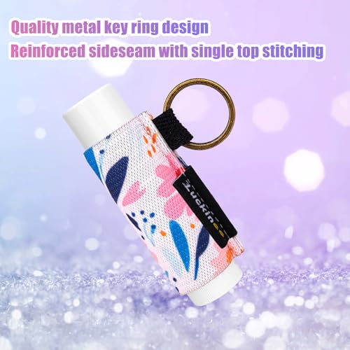 6PCS Lip Balm Holder Keychain, Christmas Stocking Stuffers Gifts, Lip Gloss Holder Key Chains Women Cute Lipstick Holder Lip Balm Pouch Keychain Compatible with ChapStick,Burt's Bees,LANEIGE,Aquaphor