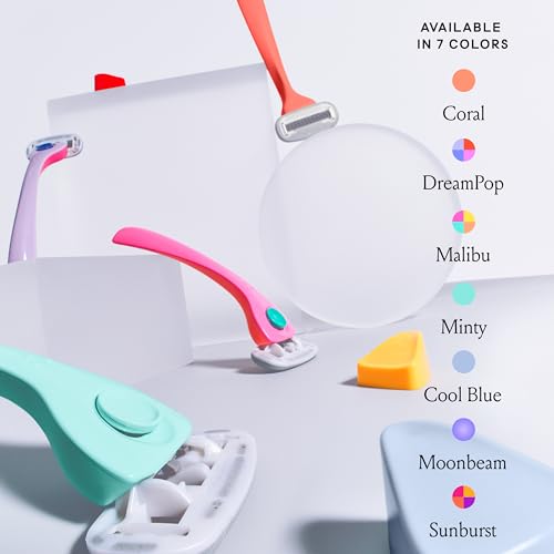 Billie Razors for Women Shave Kit ? Women¡¯s Razor + 4 x 5-Blade Razor Refills + Magnetic Holder ? Cool Blue
